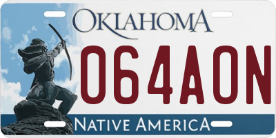 OK license plate 064AON