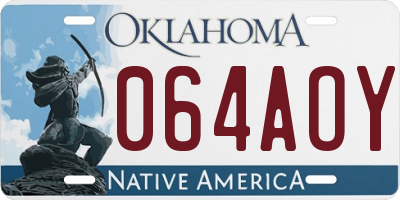 OK license plate 064AOY