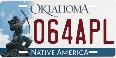 OK license plate 064APL