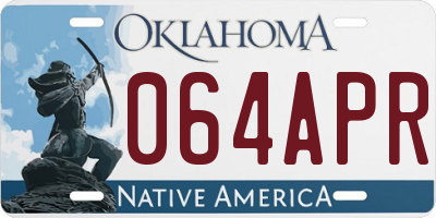 OK license plate 064APR
