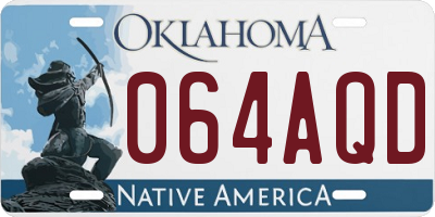 OK license plate 064AQD