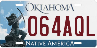 OK license plate 064AQL