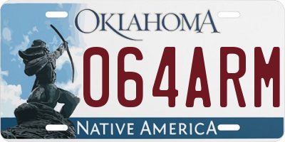 OK license plate 064ARM
