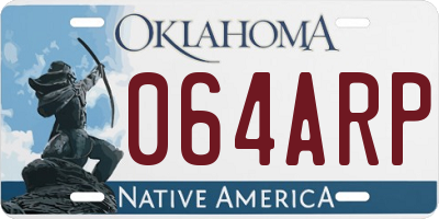 OK license plate 064ARP