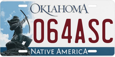 OK license plate 064ASC