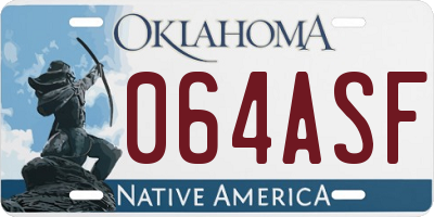 OK license plate 064ASF