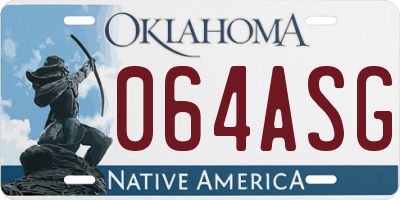 OK license plate 064ASG