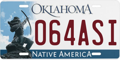 OK license plate 064ASI