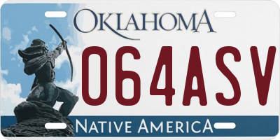 OK license plate 064ASV