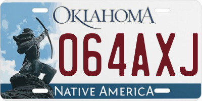 OK license plate 064AXJ