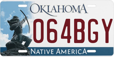 OK license plate 064BGY