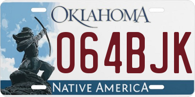 OK license plate 064BJK