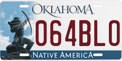OK license plate 064BLO