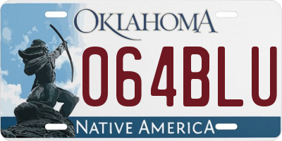 OK license plate 064BLU
