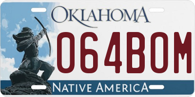 OK license plate 064BOM