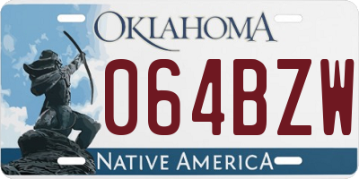 OK license plate 064BZW