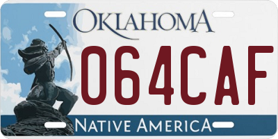 OK license plate 064CAF