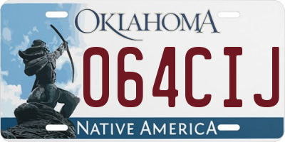 OK license plate 064CIJ