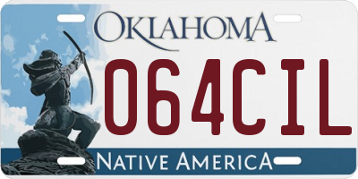 OK license plate 064CIL