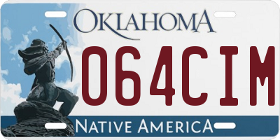 OK license plate 064CIM