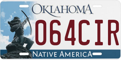 OK license plate 064CIR