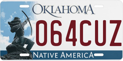 OK license plate 064CUZ