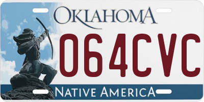 OK license plate 064CVC