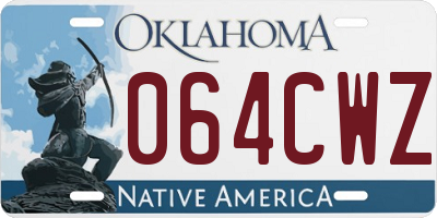 OK license plate 064CWZ