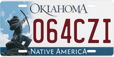 OK license plate 064CZI