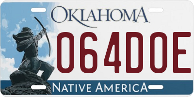 OK license plate 064DOE
