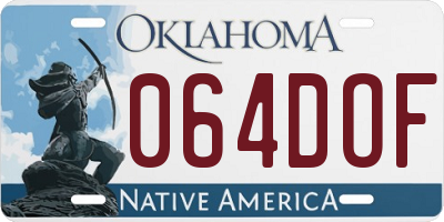 OK license plate 064DOF