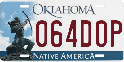 OK license plate 064DOP