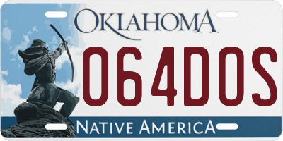 OK license plate 064DOS