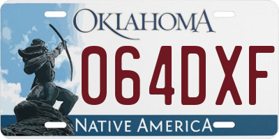 OK license plate 064DXF
