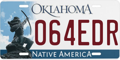 OK license plate 064EDR