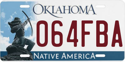 OK license plate 064FBA