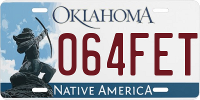 OK license plate 064FET