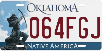 OK license plate 064FGJ
