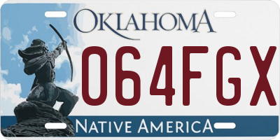 OK license plate 064FGX