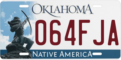 OK license plate 064FJA