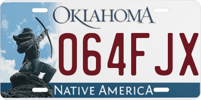 OK license plate 064FJX