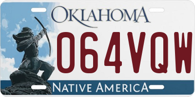OK license plate 064VQW
