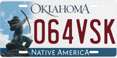 OK license plate 064VSK