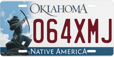 OK license plate 064XMJ