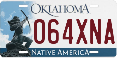 OK license plate 064XNA