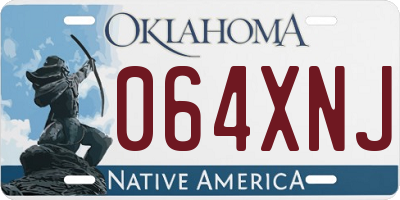 OK license plate 064XNJ