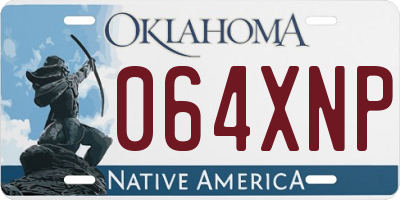 OK license plate 064XNP