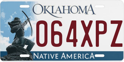 OK license plate 064XPZ