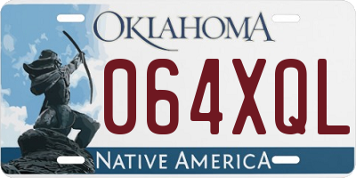 OK license plate 064XQL
