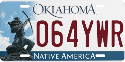 OK license plate 064YWR